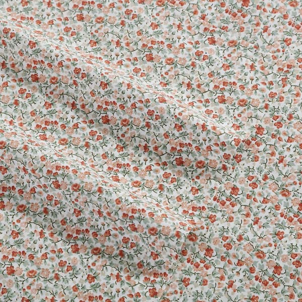 Laura Ashley Emogene 100% Cotton Orange Floral Sheet Set