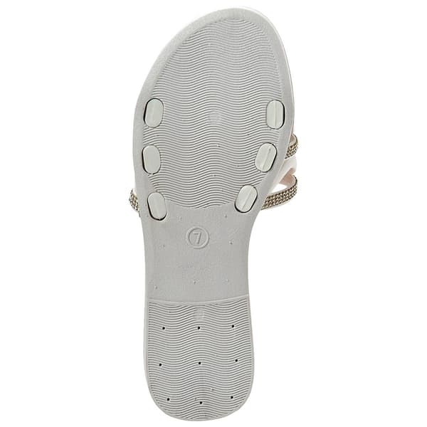Womens Ashley Blue Rhinestone Trim Slide Sandals