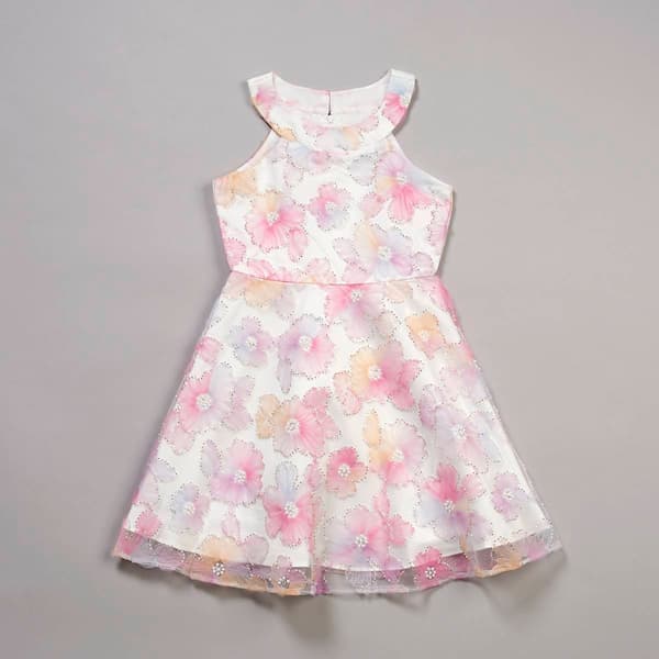 Girls (7-16) Rare Editions Halter Beaded Soutache Dress - image 