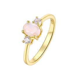 October Birthstone Simulated Opal & Cubic Zirconia Ring
