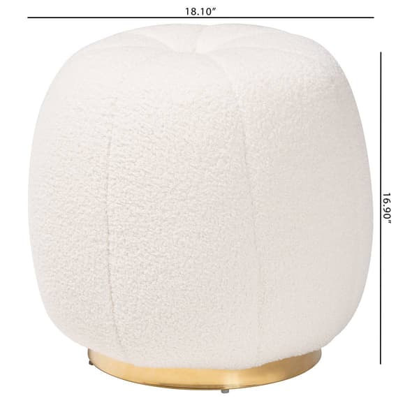 Baxton Studio Raelynn Modern Ivory Boucle Upholstered Ottoman