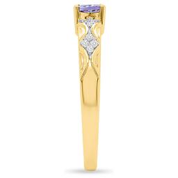 Gemstone Classics™ 5x4mm Oval Tanzanite with White Topaz Ring
