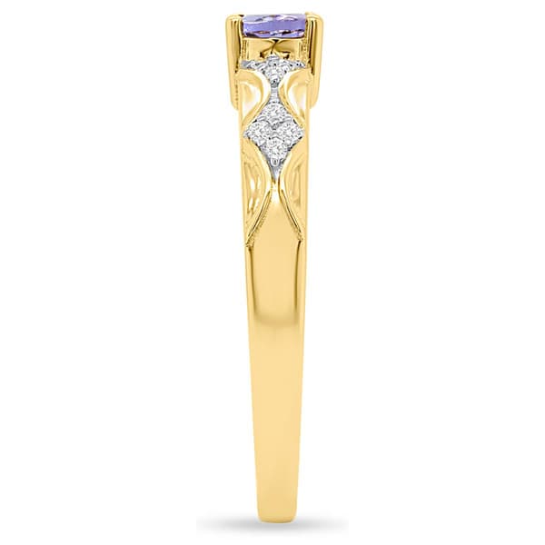Gemstone Classics™ 5x4mm Oval Tanzanite with White Topaz Ring