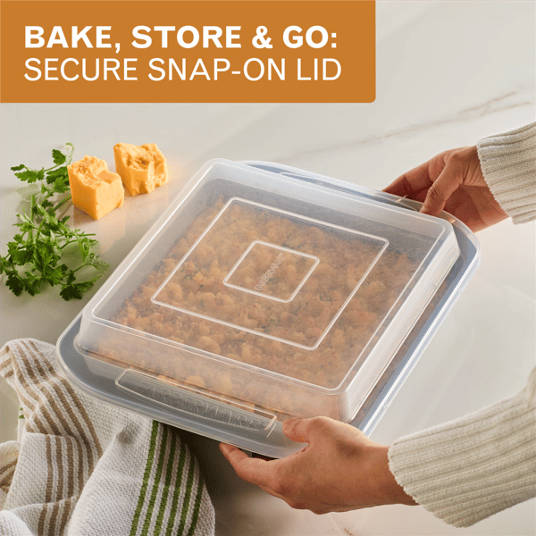 Farberware® Bakeware Nonstick Square Cake Pan with Lid