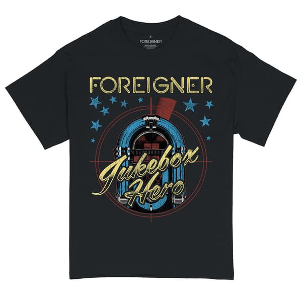 Young Mens Foreigner Jukebox Hero Graphic Tee - image 