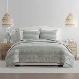 Palm Aire Harbor 3pc. Stonewashed Waffle Stripe Comforter Set