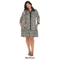 Plus Size White Mark Leopard Print Shift Dress