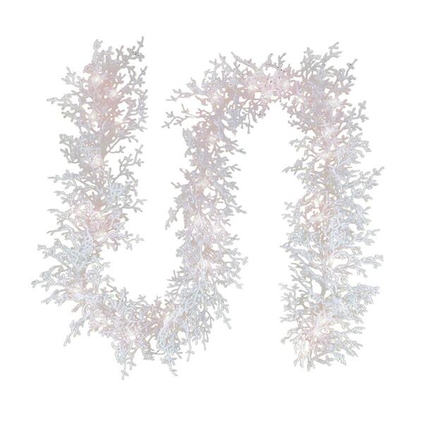National Tree 9ft. Christmas by the Sea Coral Pre-Lit Garland - image 