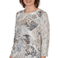 Petite Alfred Dunner Classics 3/4 Sleeve Geo Leaf Blouse - image 5