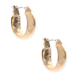 Anne Klein Polished Gold-Tone Wide Hoop Earrings