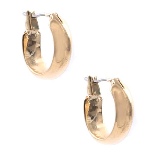 Anne Klein Polished Gold-Tone Wide Hoop Earrings - image 