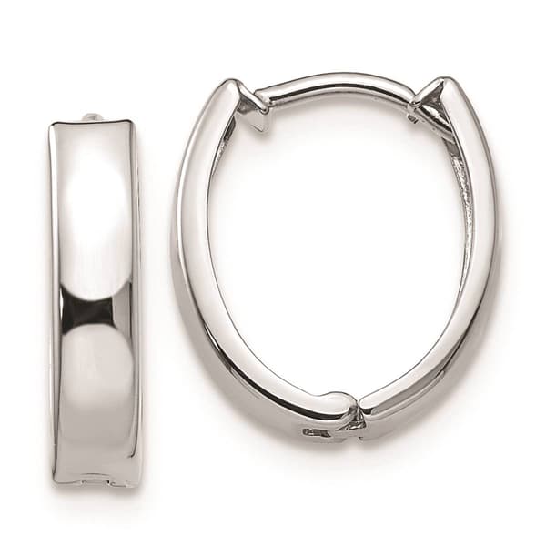 Gold Classics&#40;tm&#41; 14kt. White Gold Polished Hoop Earrings - image 