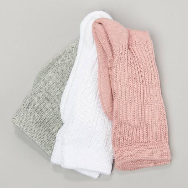Girls Capelli&#40;R&#41; New York 3pr. Solid Ribbed Slouch Crew Socks - image 