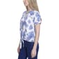 Petite NY Collection Short Sleeve Floral Tie Hem Blouse - image 3
