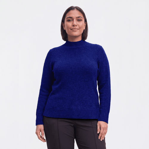Plus Size Napa Valley Long Sleeve Solid Mock Neck Sweater - image 
