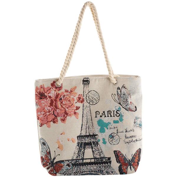 Renshun Paris Tapestry Rope Handle Tote - image 