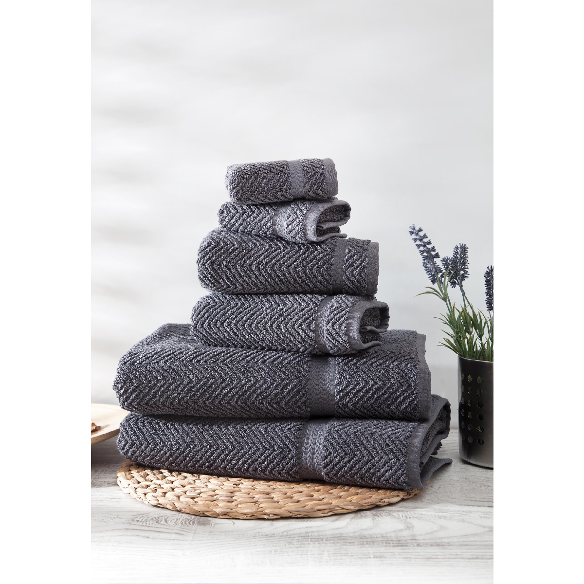 Ozan Premium Home Turkish Cotton Maui Collection Towel - Set of 6