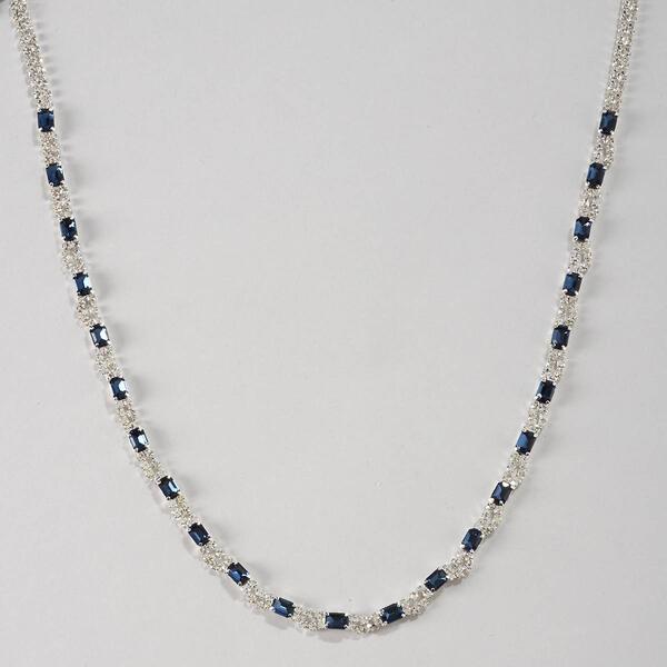 Rosa Rhinestones Fine Drapes Blue Rhinestone Necklace - image 