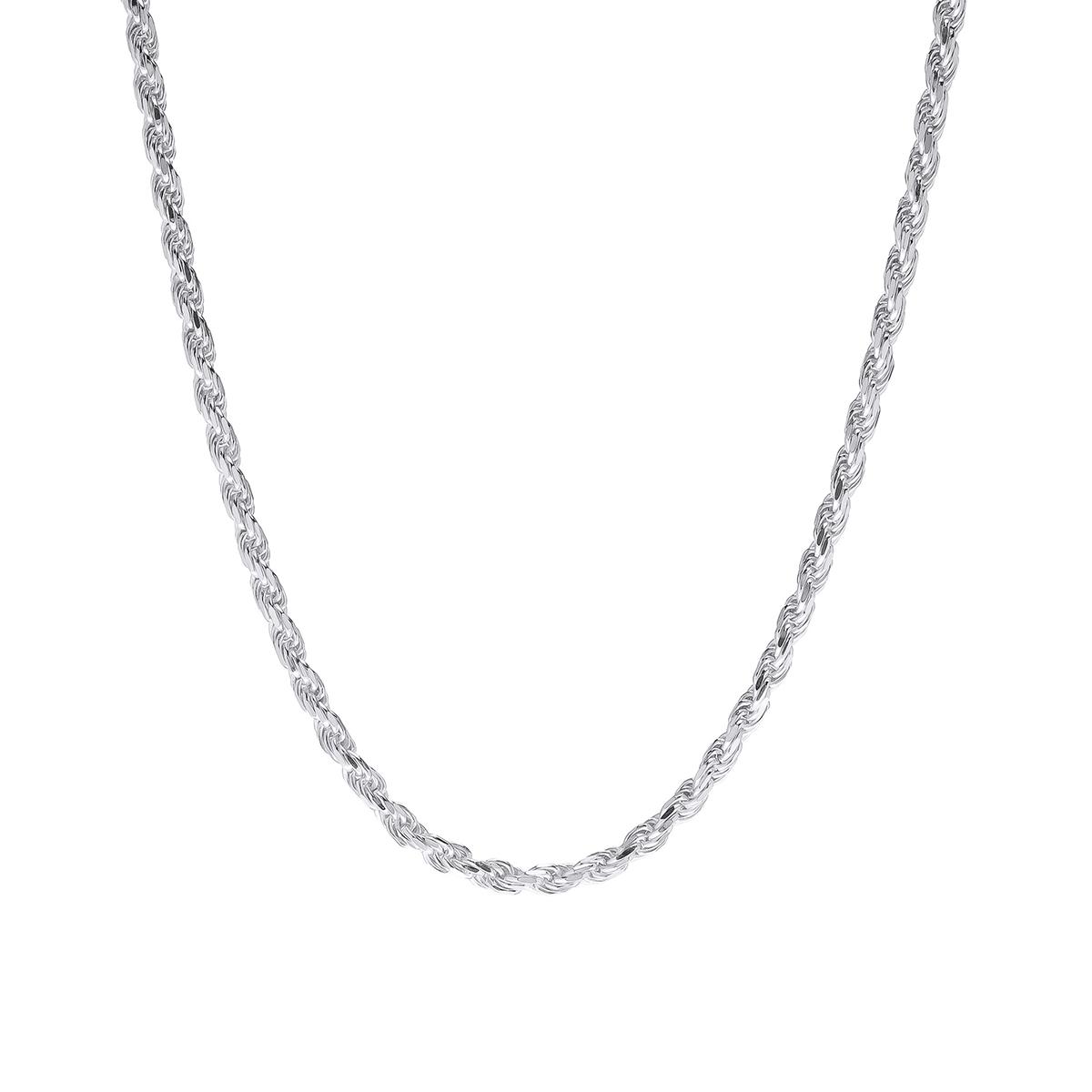 Sterling Silver DC Rope 20in. Chain Necklace