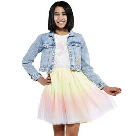 Girls &#40;7-12&#41; Little Lass&#40;R&#41; Denim Jacket w/ Rainbow Tulle Dress
