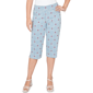Petite Ruby Rd. French Riviera Pull On Floral Denim Capris - image 1