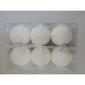 Set of 6 2.7in. White Flock Glitter Ball Ornaments - image 1