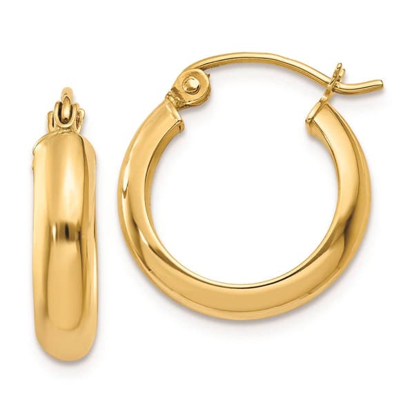 Gold Classics(tm) 14kt. Gold 17x3.75mm Hoop Earrings - image 