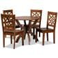 Baxton Studio Anila Walnut Brown Finished Wood 5pc. Dining Set - image 1