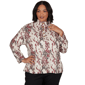 Plus Size Emaline Country Code Mock Neck Leopard Blouse - image 1