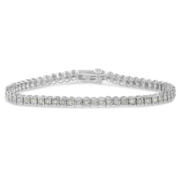 Diamond Classics&#40;tm&#41; 1ctw. Diamond & Sterling Silver Bracelet - image 