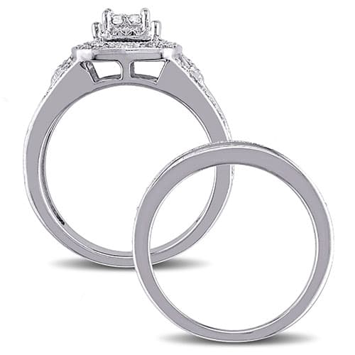 Loveblooms™ Princess & Round Diamond Bridal Ring Set