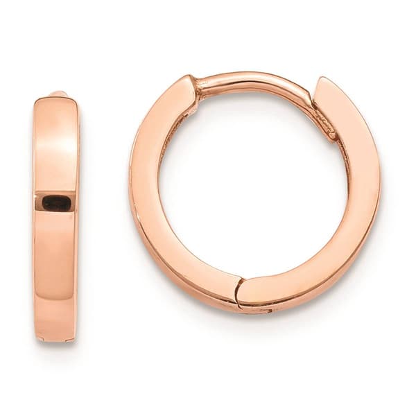 Gold Classics&#40;tm&#41; 14kt. Rose Gold Hinged Hoop Earrings - image 