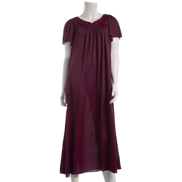 Womens Miss Elaine Short Sleeve Tricot Ballet Gown Nightshirt