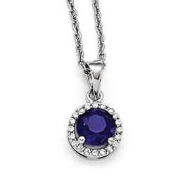 Sterling Silver White & Blue Polished Necklace