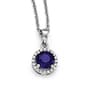Sterling Silver White & Blue Polished Necklace - image 1