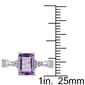 Gemstones Classics™ 10kt. White Gold Emerald Cut Amethyst Ring - image 4