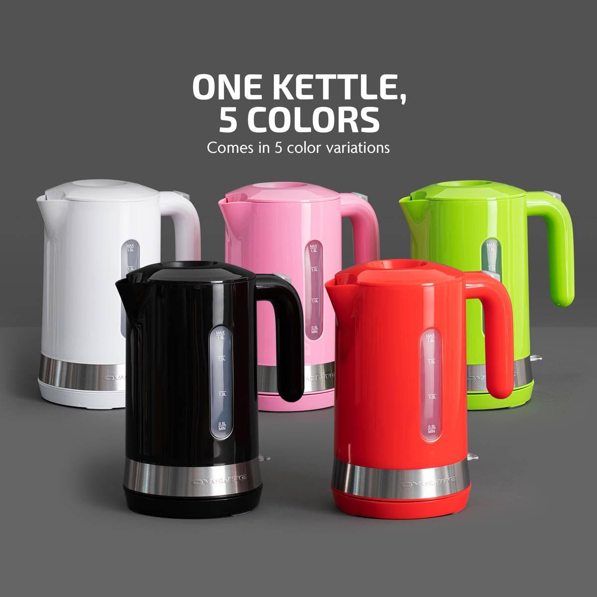 Ovente 1.8 Liter Electric Kettle w/ ProntoFill™ Lid - Pink