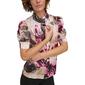 Womens DKNY Puff Elbow Sleeve Floral Blouse - image 3