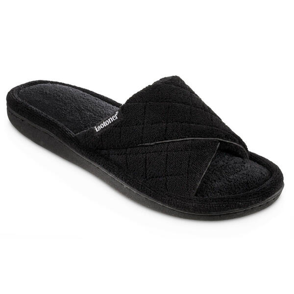 Womens Isotoner Diamond Quilted Microterry Slippers - image 