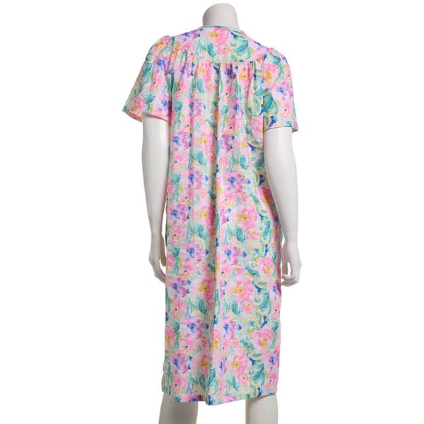Plus Size Elegant Emily Short Sleeve Floral Trapunto Duster