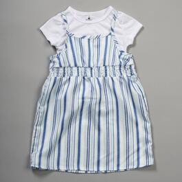 Girls &#40;4-6x&#41; One Step Up 2pc. Seersucker Tee & Stripe Dress