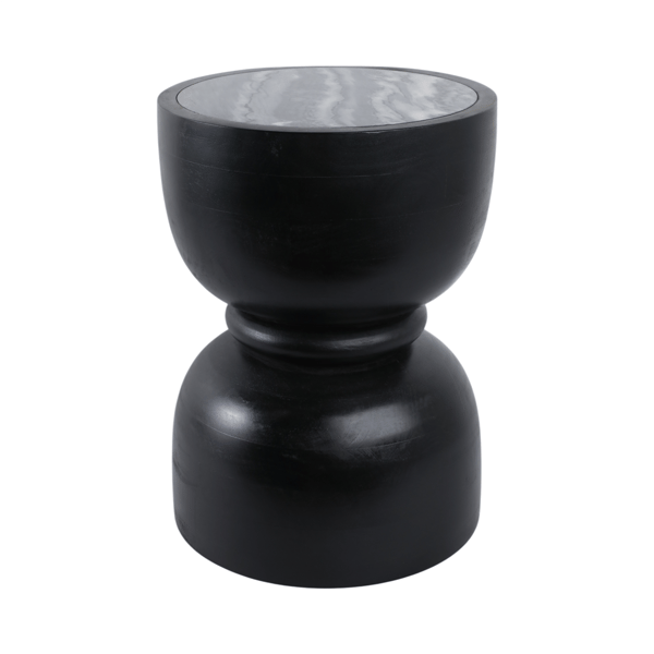 Sagebrook Home 18in. Mango Wood & Marble Accent Table