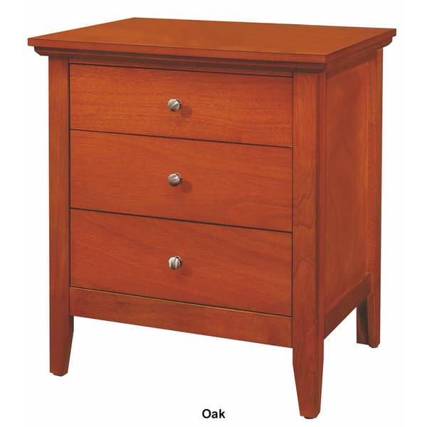 Passion Furniture Hammond 3-Drawer Nightstand