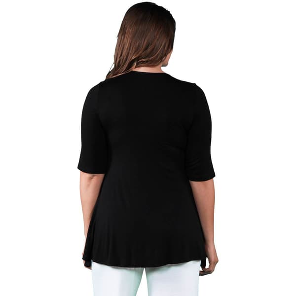 Plus Size 24/7 Comfort Apparel Elbow Sleeve Tunic