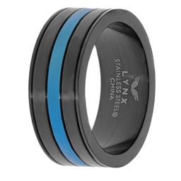 Mens Lynx Stainless Steel Thin Blue Line Ring