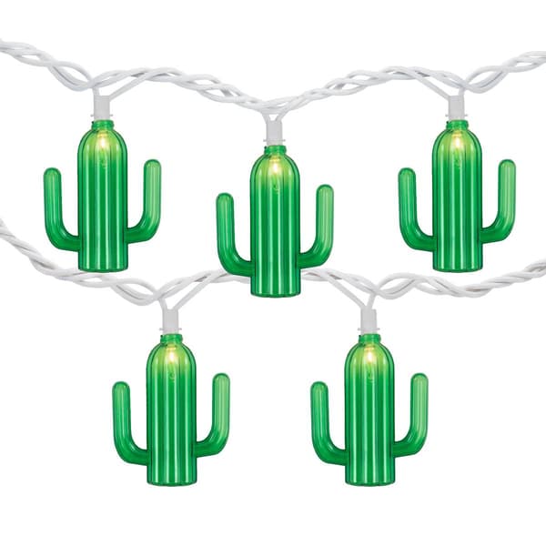 Northlight Seasonal 6ft. Green Cactus Patio Light Set - image 
