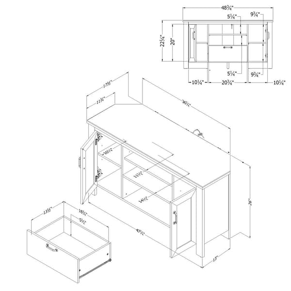 South Shore Lionel Weathered Oak Corner TV Stand