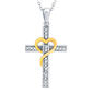 Diamond Classics&#40;tm&#41; 1/10ct Diamond Sterling Silver Cross Necklace - image 1