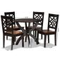 Baxton Studio Anila Two-Tone Dark Brown Wood 5pc. Dining Set - image 9