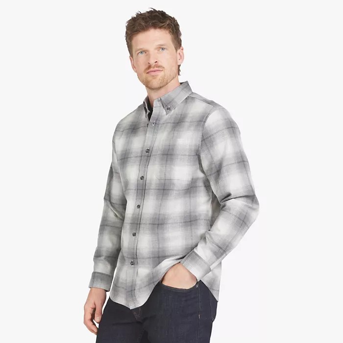 Mens Eddie Bauer Everyday Flex Flannel Shirt - Vapor Blue